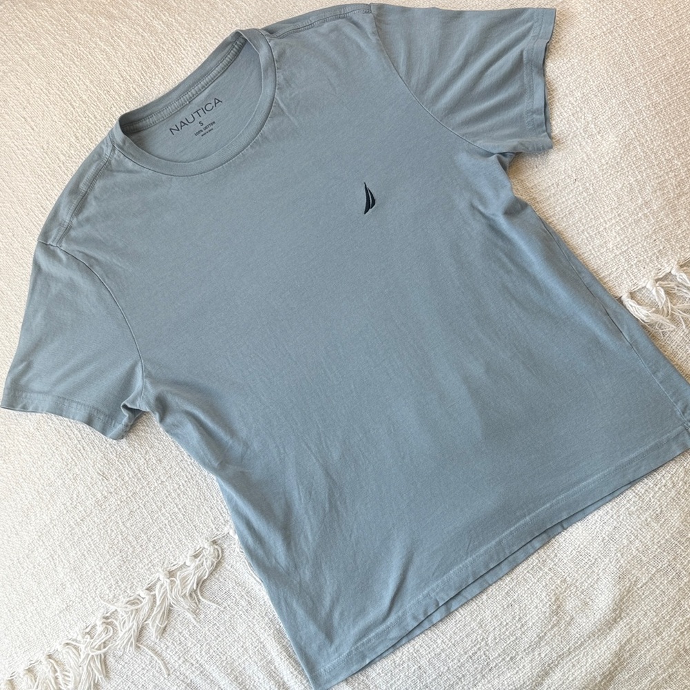 Nautica Men's Light Blue Short Sleeve Tee